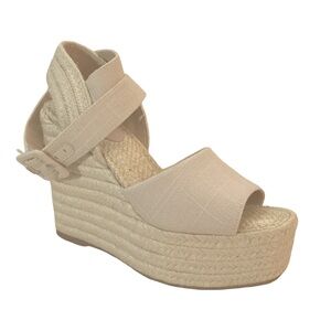 Sam Edelman Women's Neutral Espadrille Platform Wedge Sandals (FLAW)